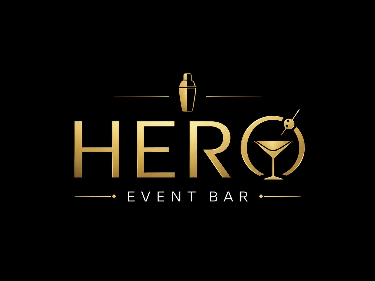 Project HERO Event-Bar-Logo auf schwarzem Hintergrund